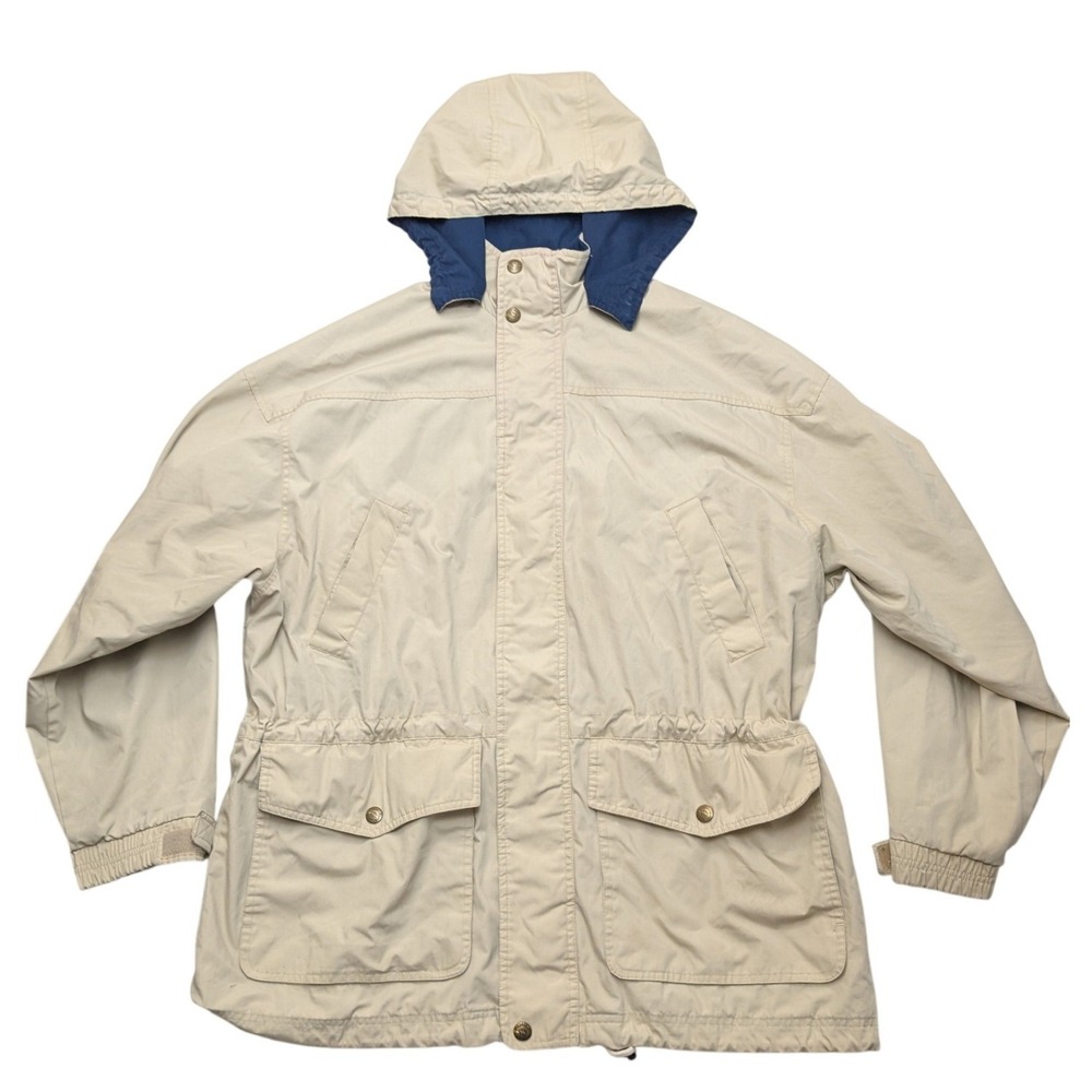 Vintage Pacific Trail Parka Jacket Mens XL Tan Flannel Lined Hooded Coat